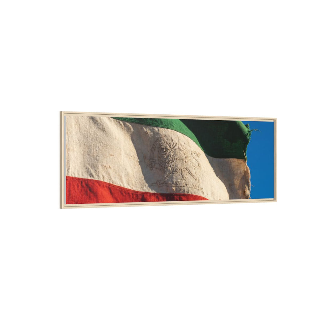 Framed Canvas Art - Distressed Flag — Natural / 1.25"