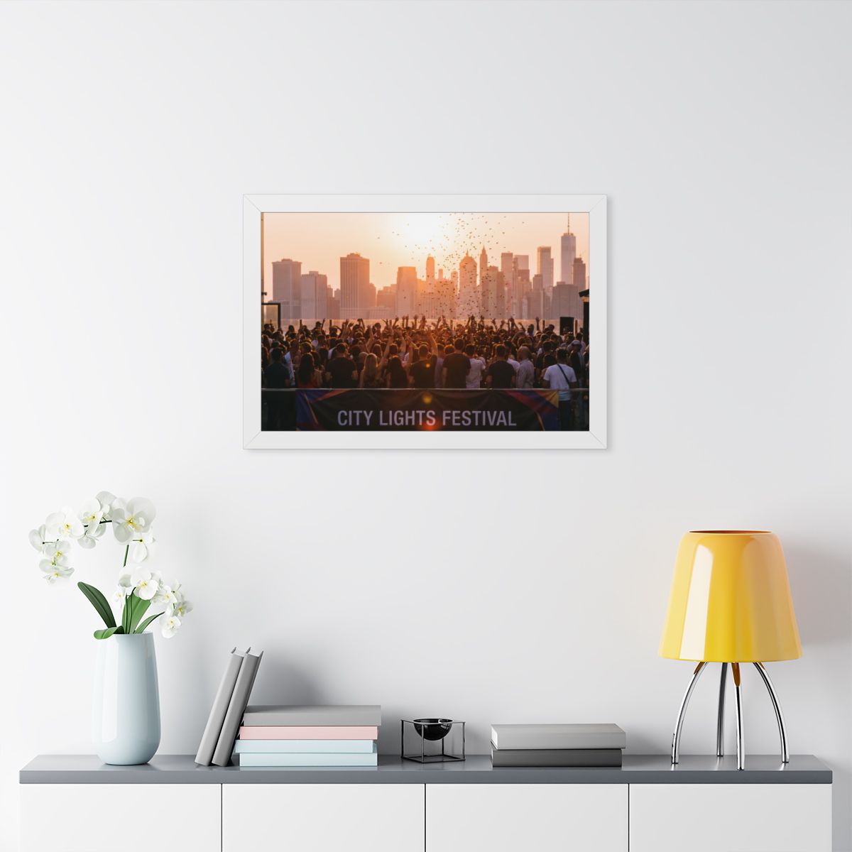 Framed Horizontal Poster - City Lights (14×11, 16×12, 16×16...