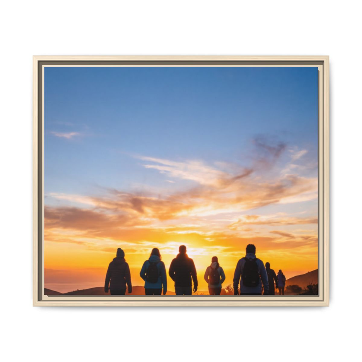 Framed Canvas - Sunset Silhouette