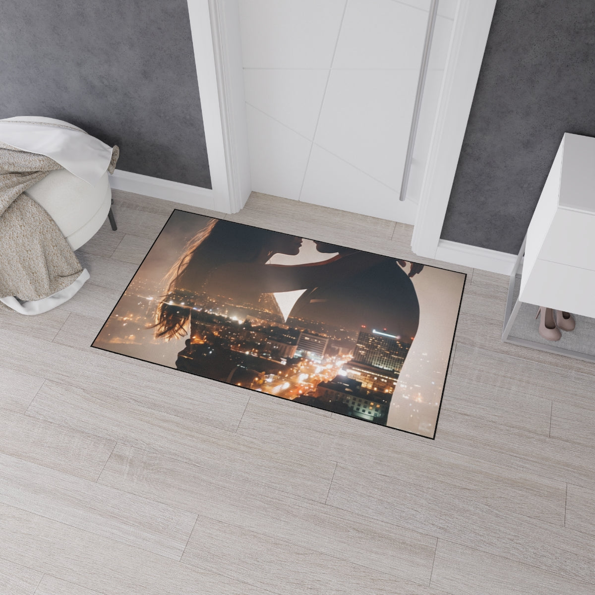 Floor Mat - Midnight City Silhouette | Echovira Gallery