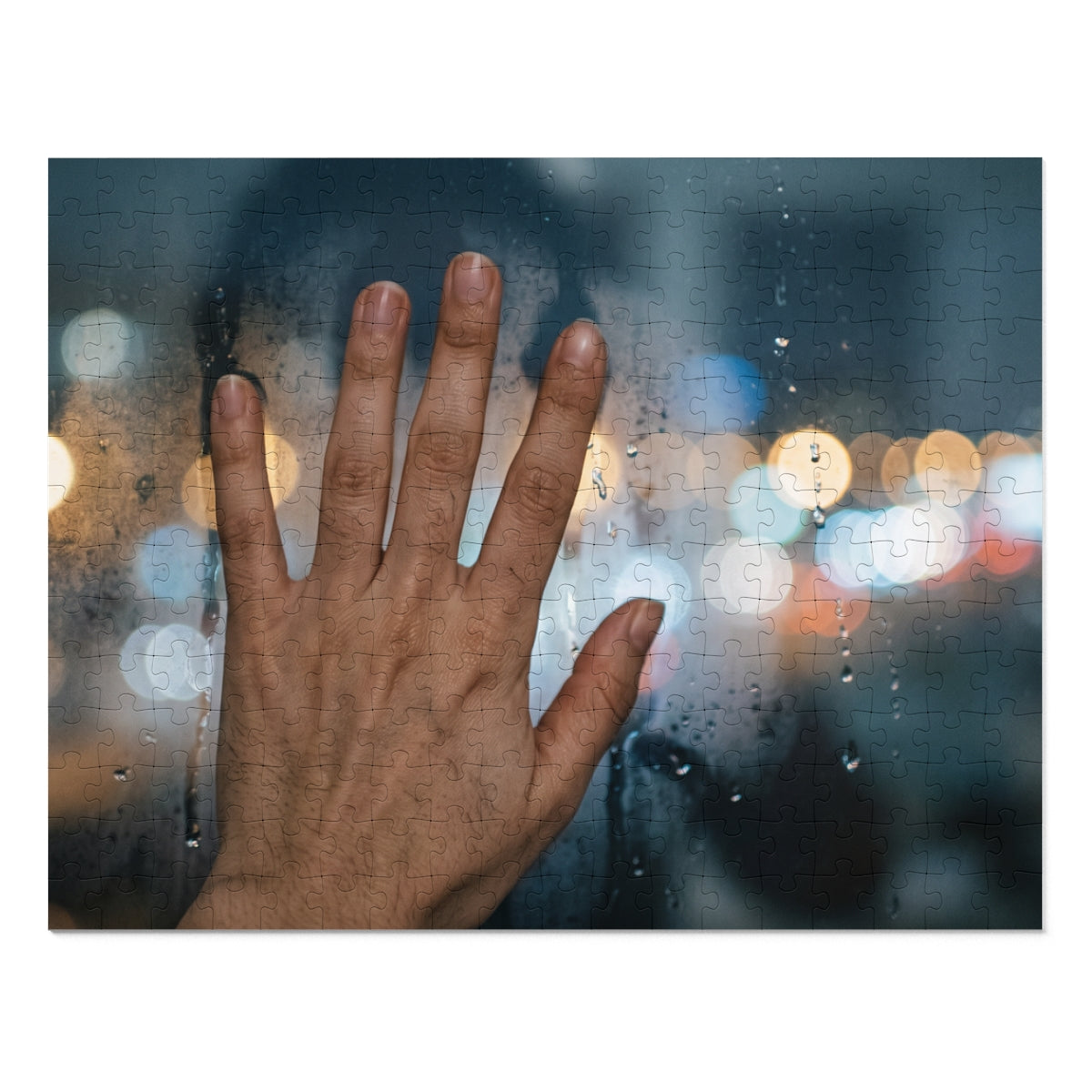 Rainy Window Jigsaw Puzzle with Storage Tin