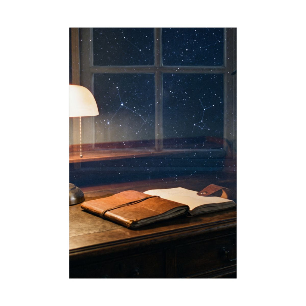 Matte Vertical Posters - Midnight Study Desk - Dark Academia...