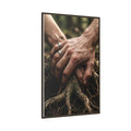 Portrait Framed Matte Canvas Forest Roots Art