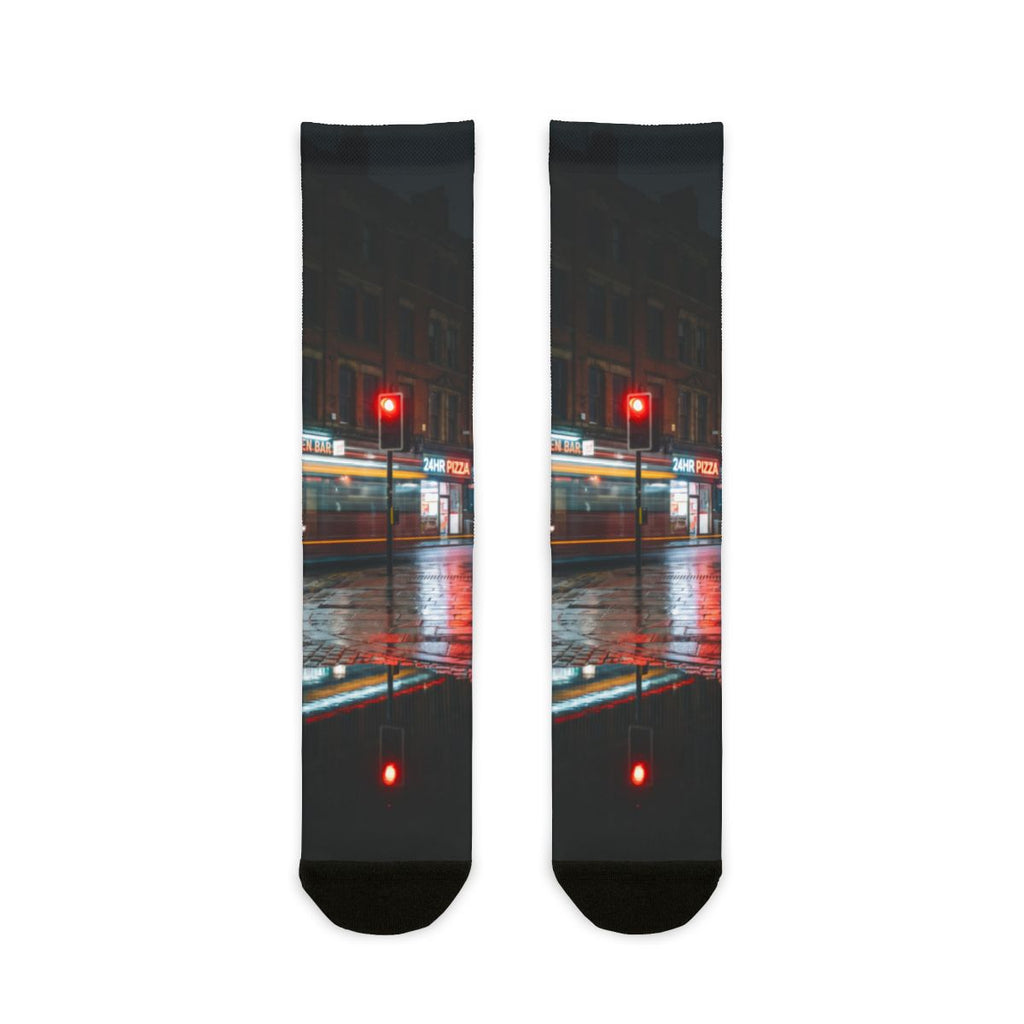 Sublimation Crew Socks - City Lights Walk | Echovira Gallery