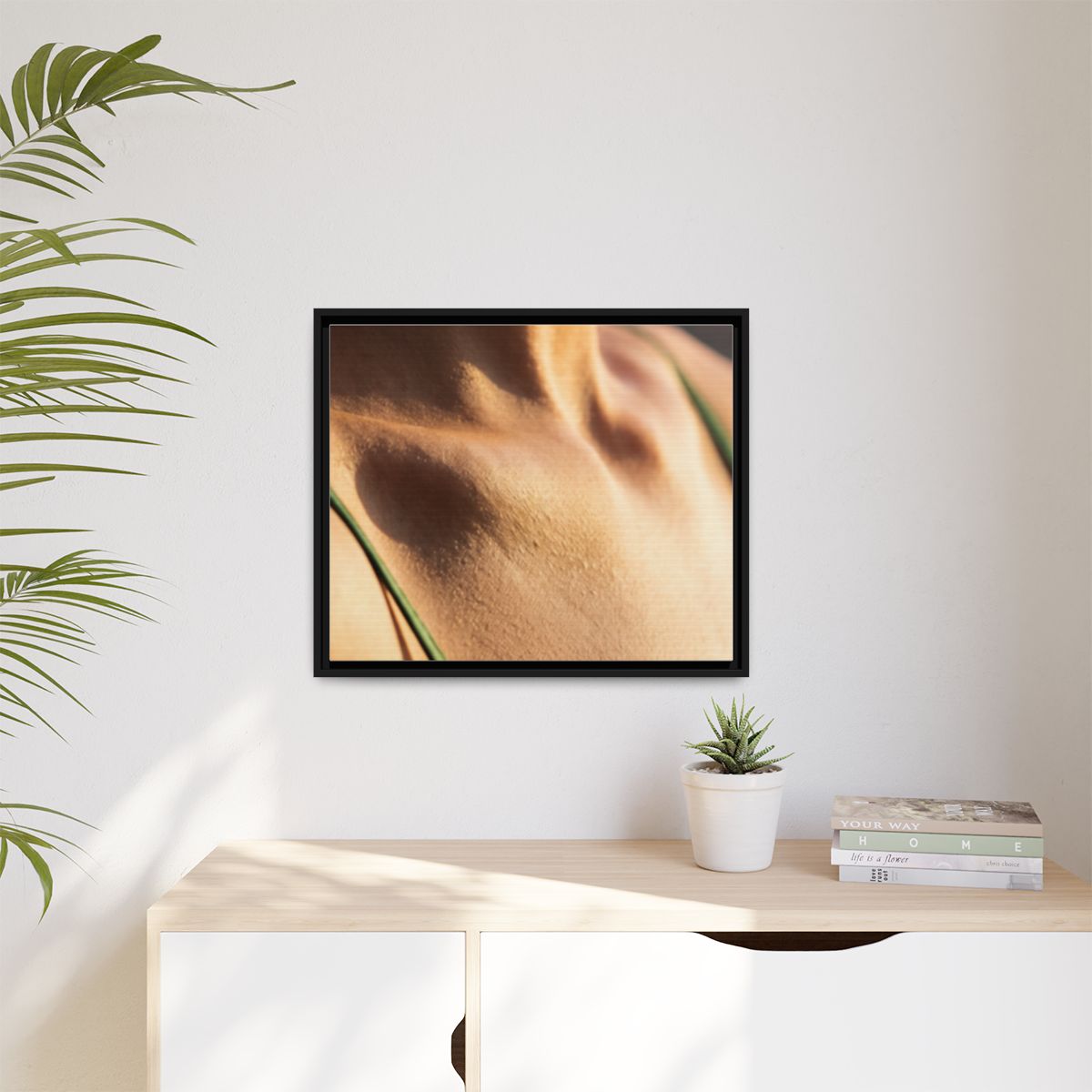 Golden Hour Matte Canvas - Framed Sunset Wall Art — Black /...