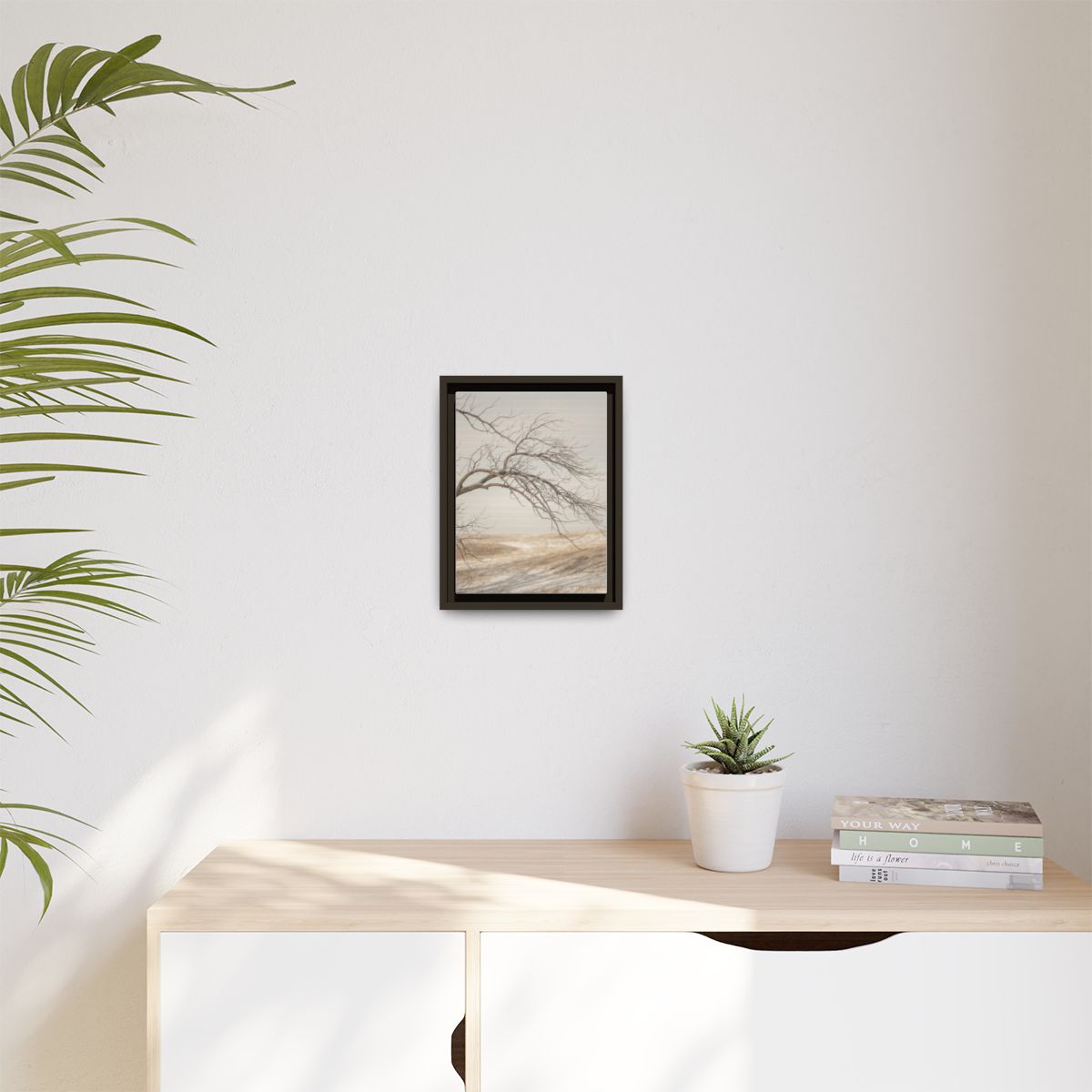 Matte Canvas, Framed - Winter Branch Solitude Landscape —......