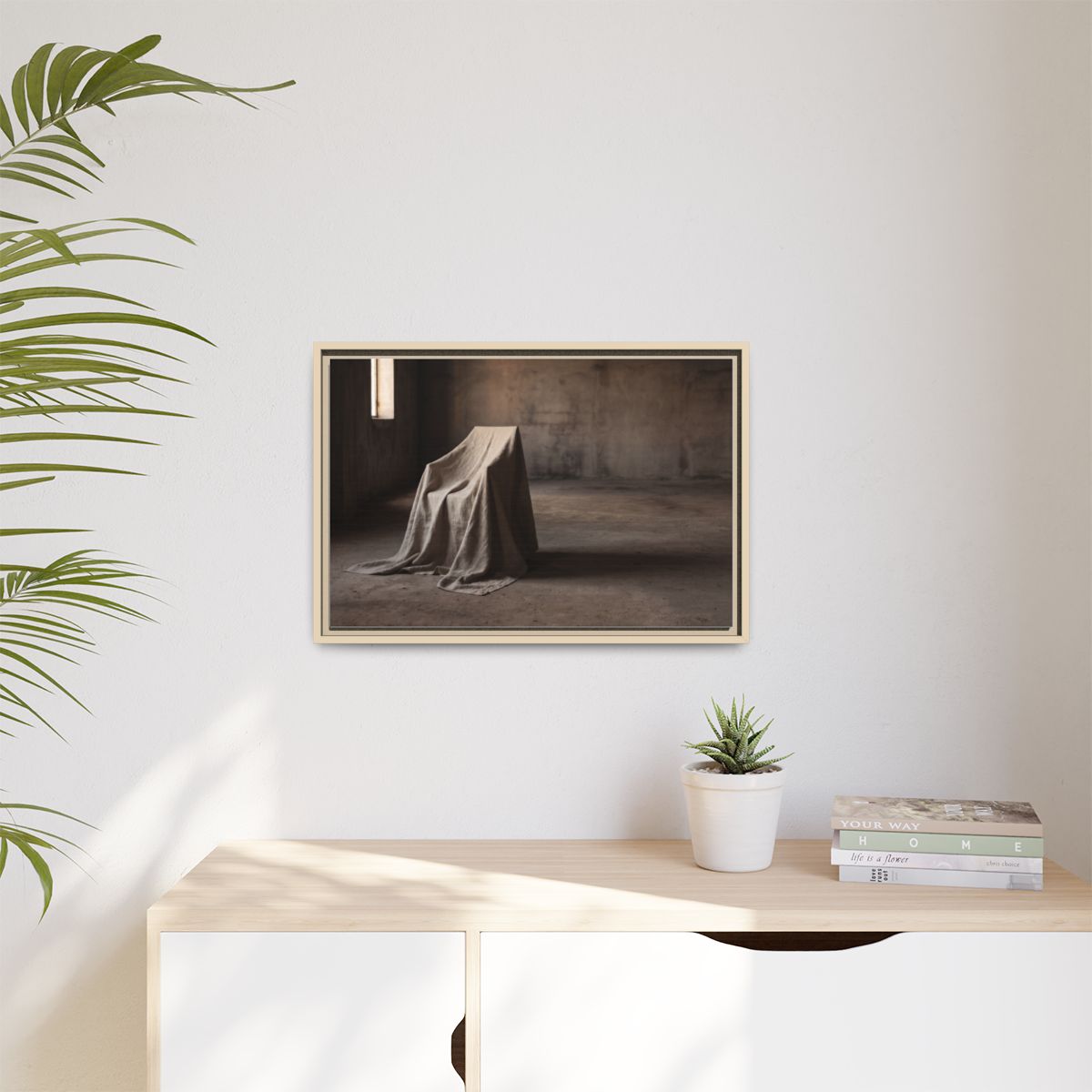 Matte Canvas, Framed - Draped Silence Still Life Art... |...