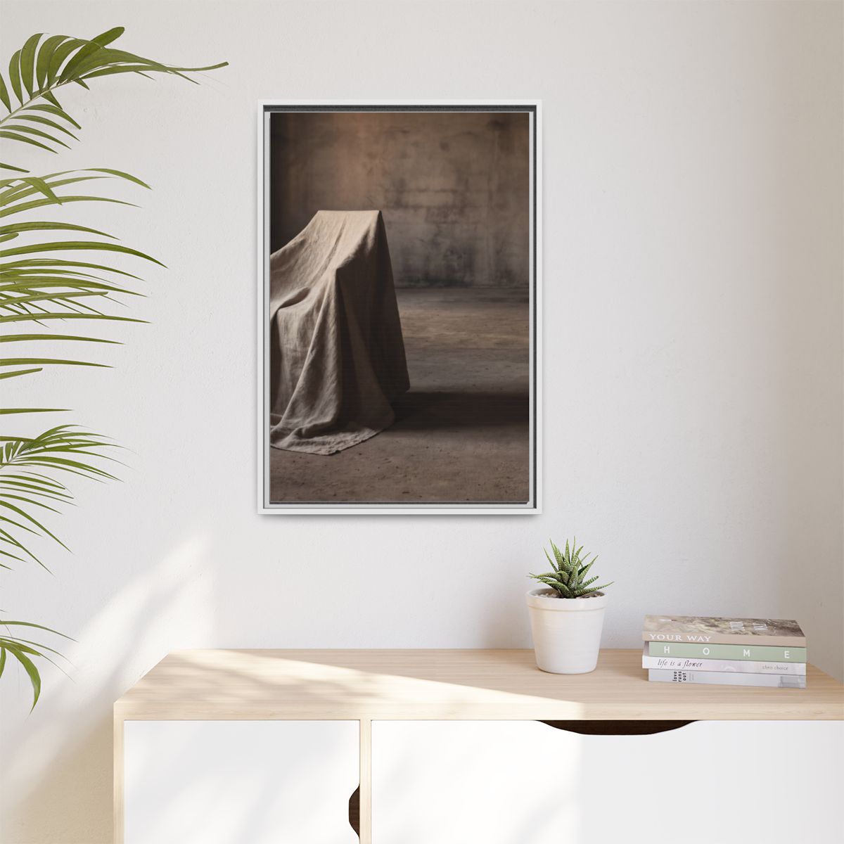 Matte Canvas, Framed - Draped Silence Still Life Art... |...