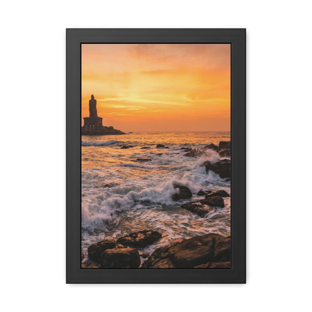 Framed Posters - Coastal Golden Glow — Portrait