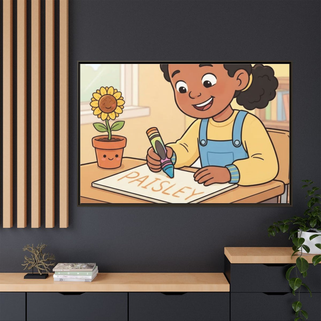 Matte Canvas Framed - Paisley Classroom Joy — Espresso /......