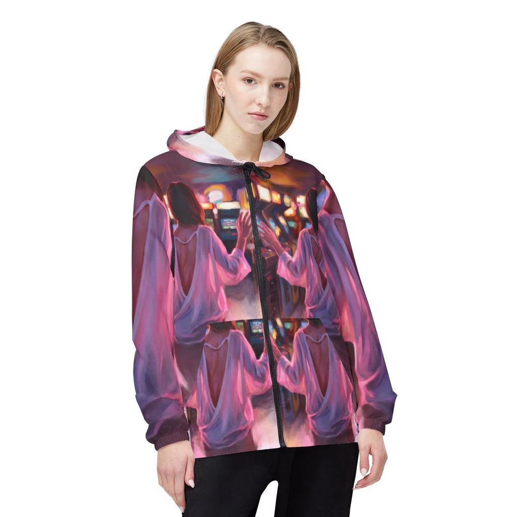 Windbreaker Jacket - Neon Arcade | Echovira Gallery