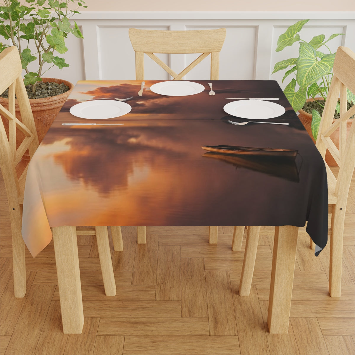 Tablecloth - Sunset Solitude Dining Cover | Echovira Gallery