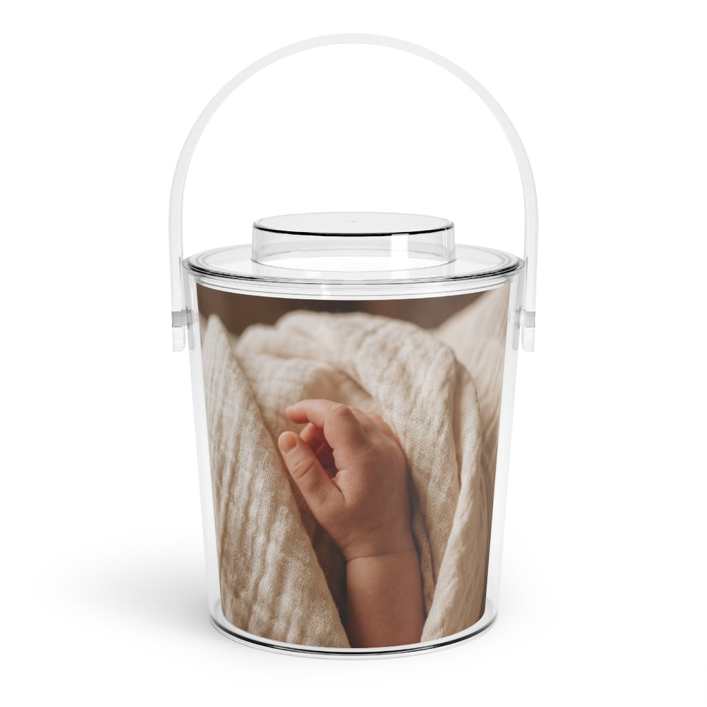 دلو ثلج مع ملقط - دلو ثلج - أنيق محايد...