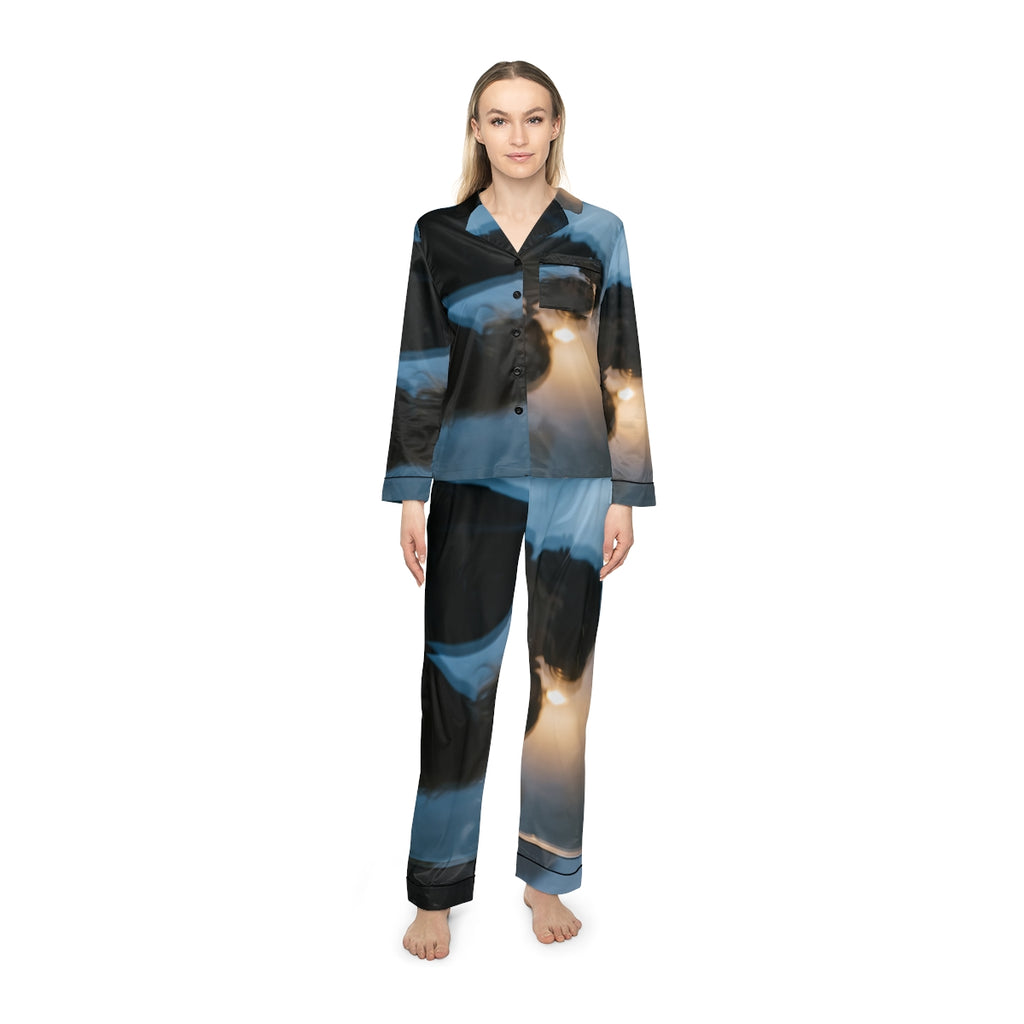 Women's Satin Pajamas - Midnight Shadows Pajamas - Moody......