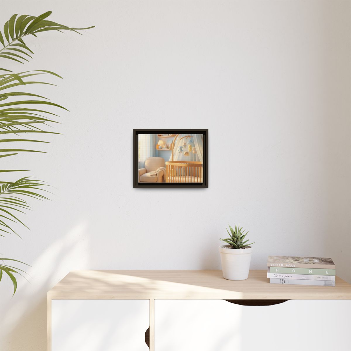 Matte Canvas, Framed - Dreamy Serene Nursery Art — Espresso...