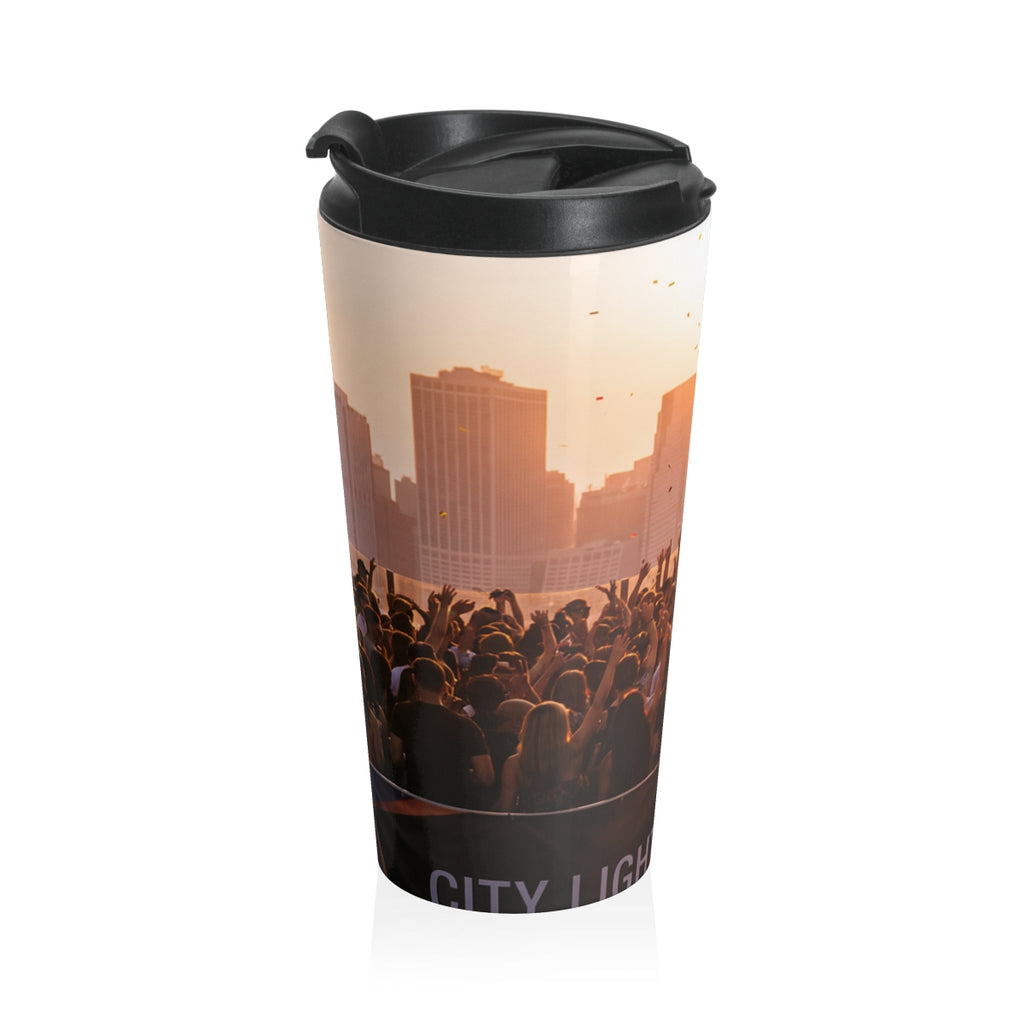 Stainless Steel Travel Mug - City Lights | Echovira Gallery
