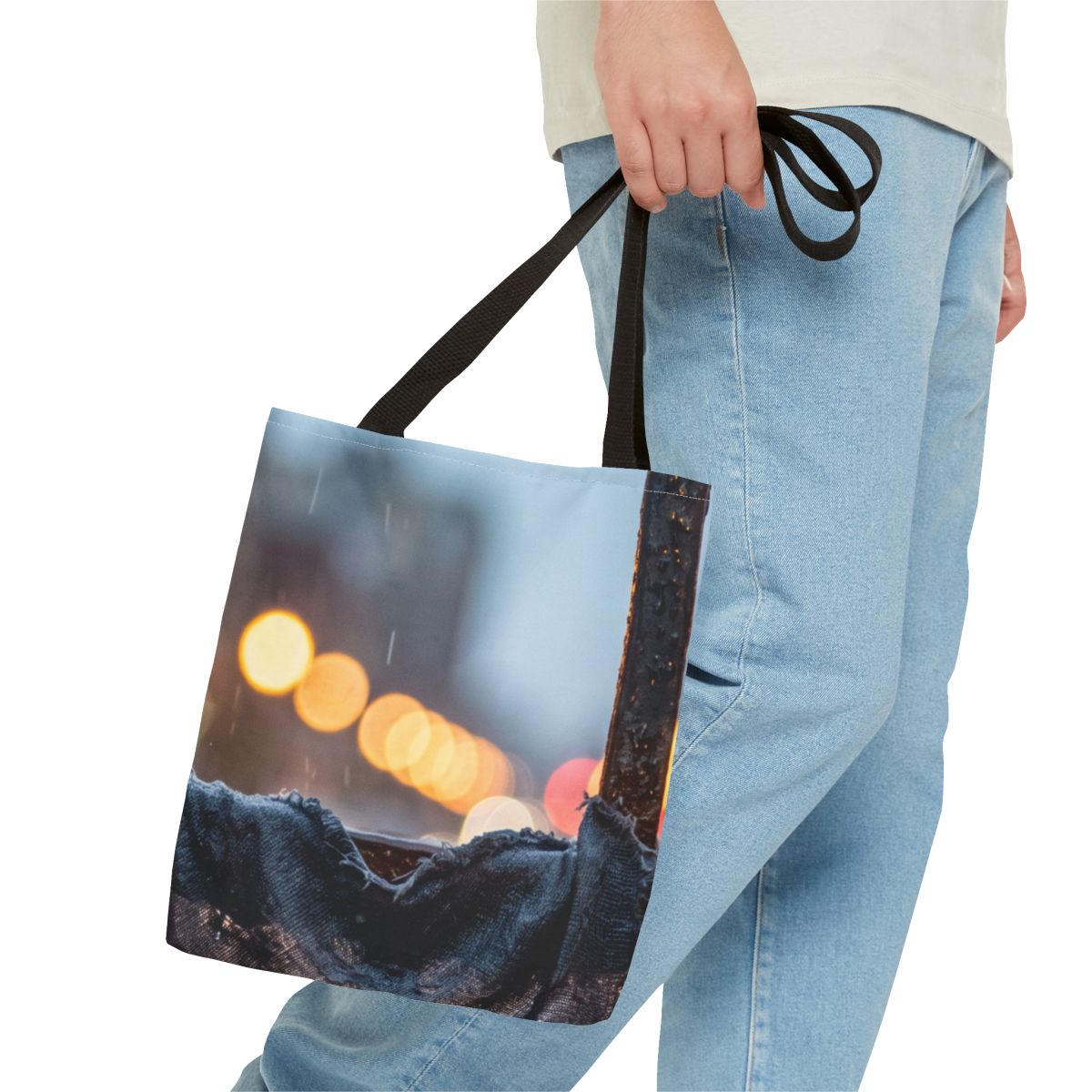 Tote Bag - Urban Solitude Rain Bokeh Heart | Echovira...