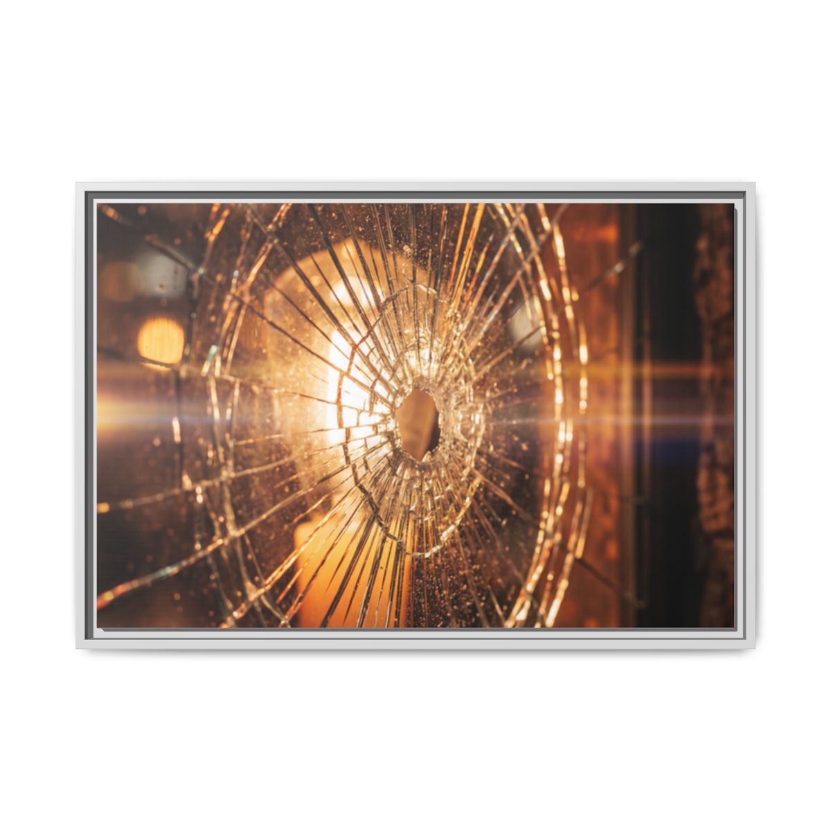 Framed Matte Canvas - Shattered Glass — White / 1.25"