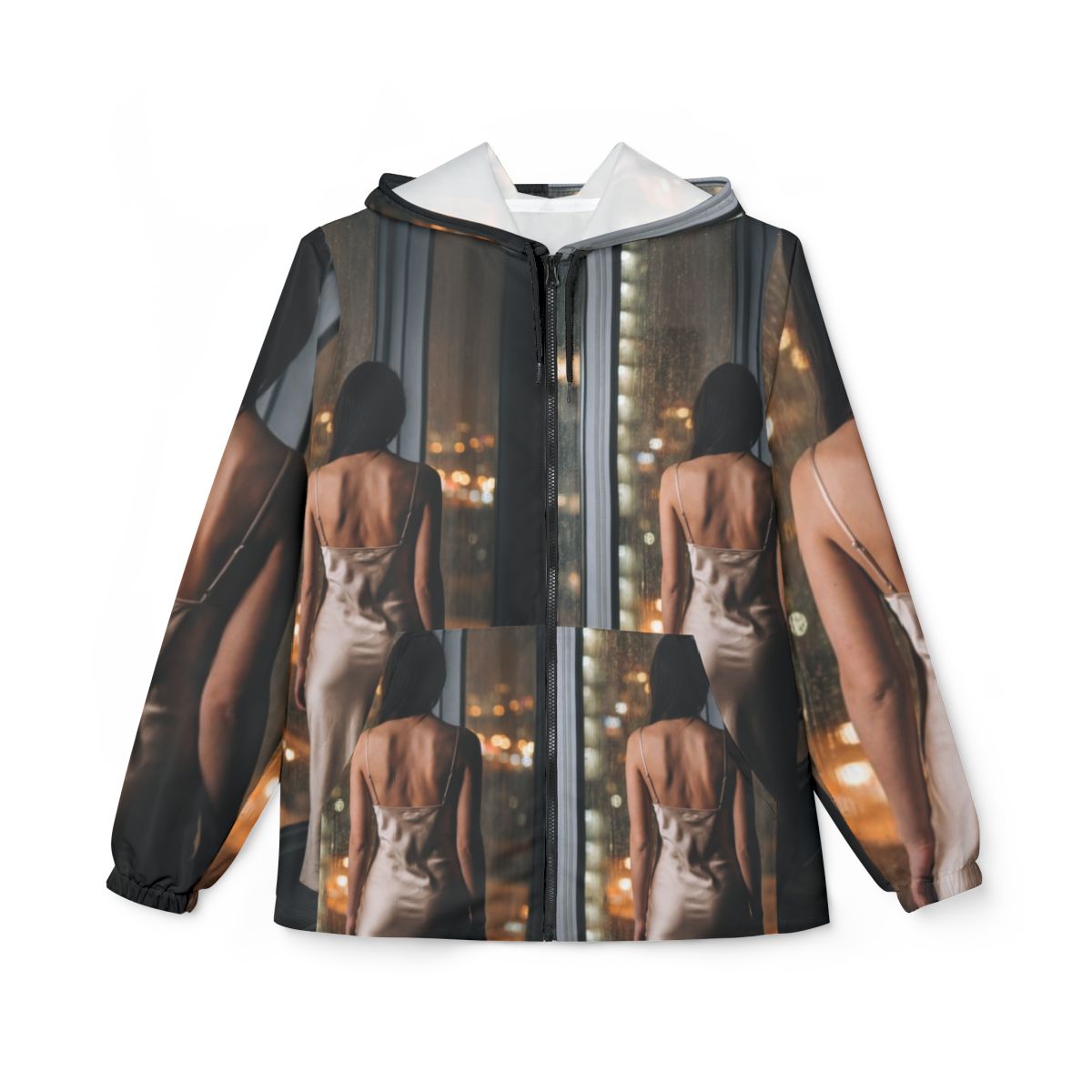 Men's Windbreaker Jacket - Rainscape Glow | Echovira Gallery