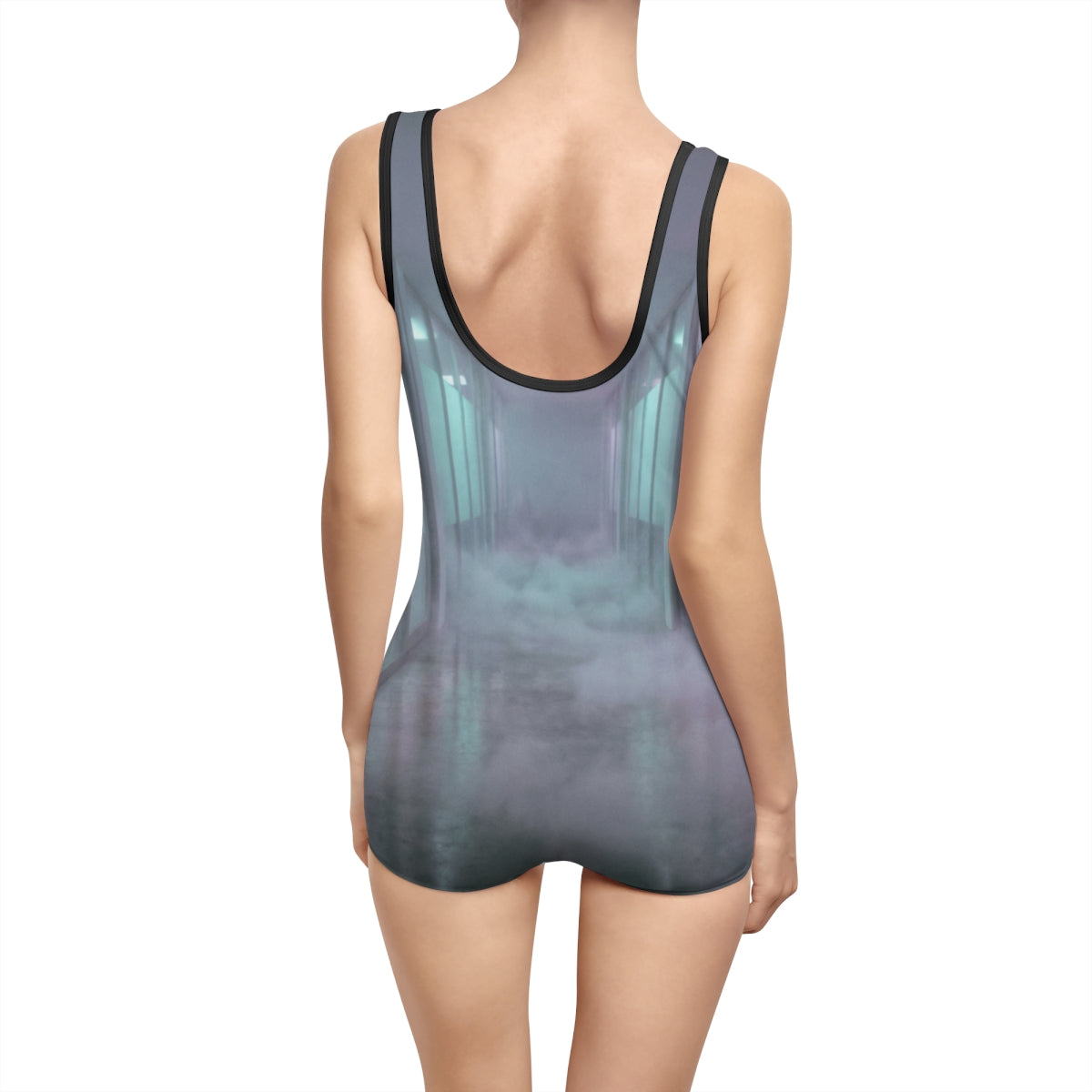 Women's Vintage Swimsuit - Liminal Corridor Fog Art Print |...