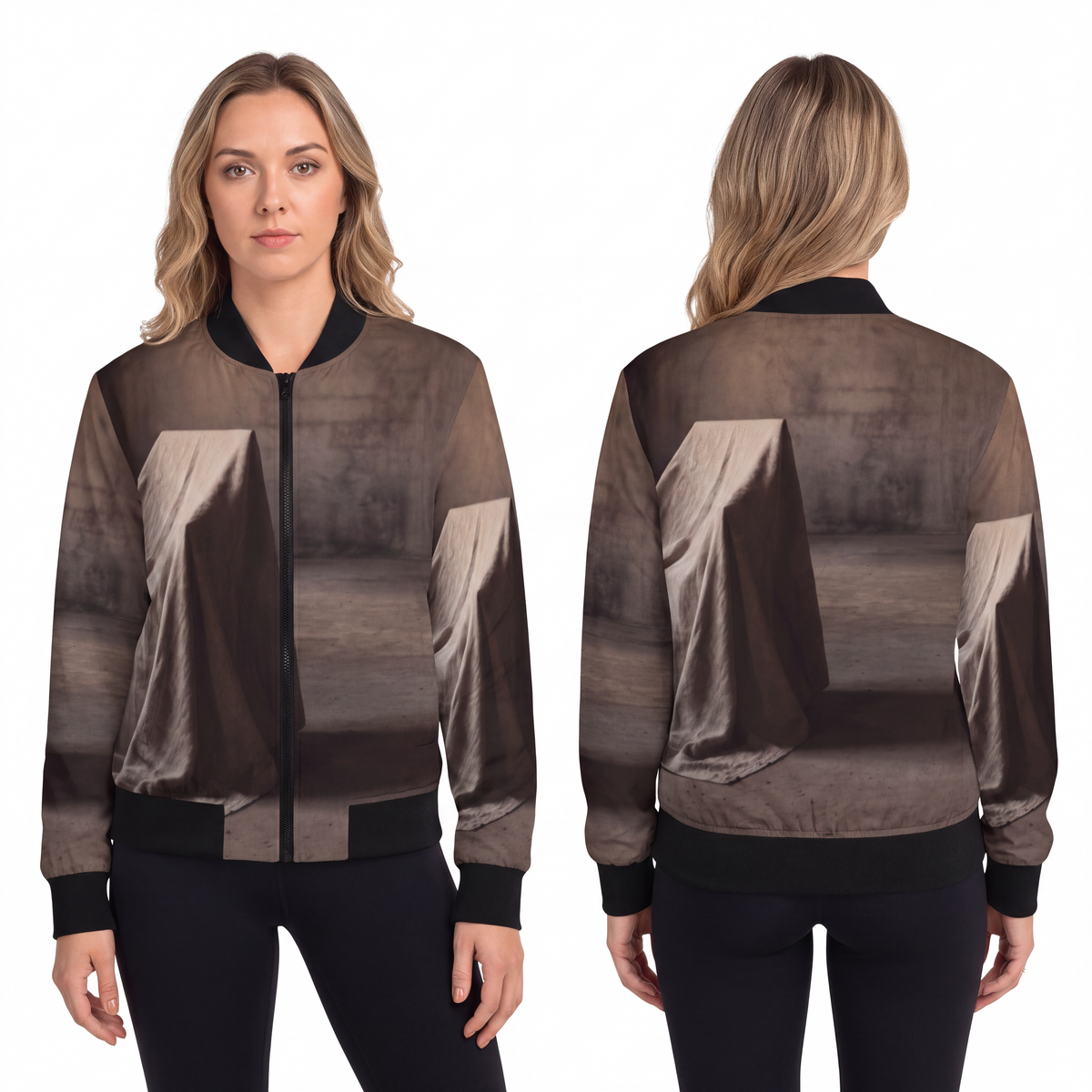 Women's Bomber Jacket - Draped Silence Still Life Art... |...