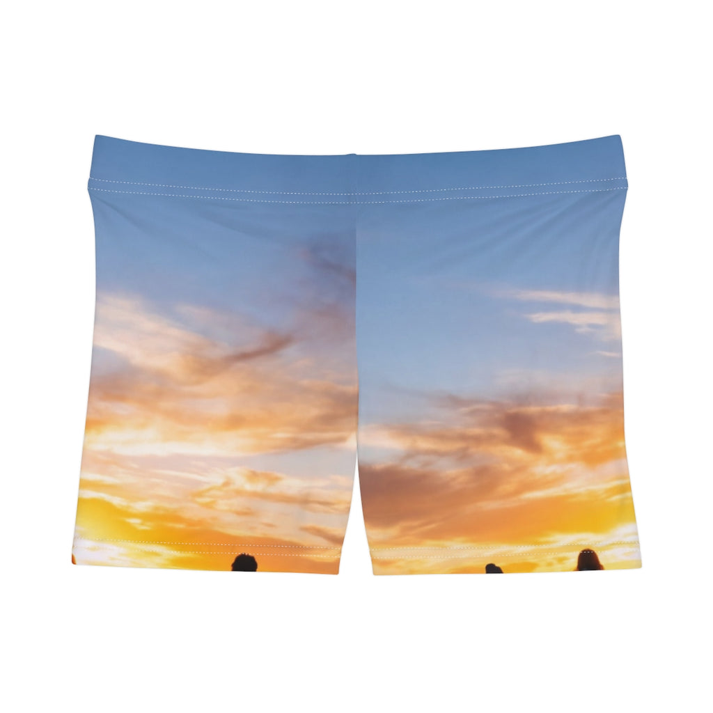 Women's Shorts - Sunset Mountain Ridge | Echovira Gallery