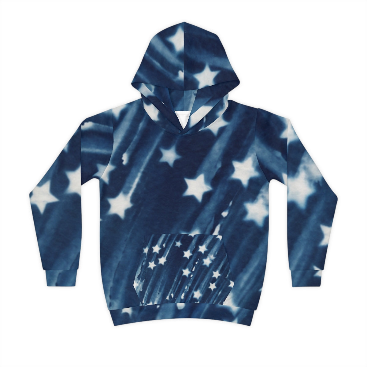 Children's Hoodie with Cyanotype Celestial Star Art