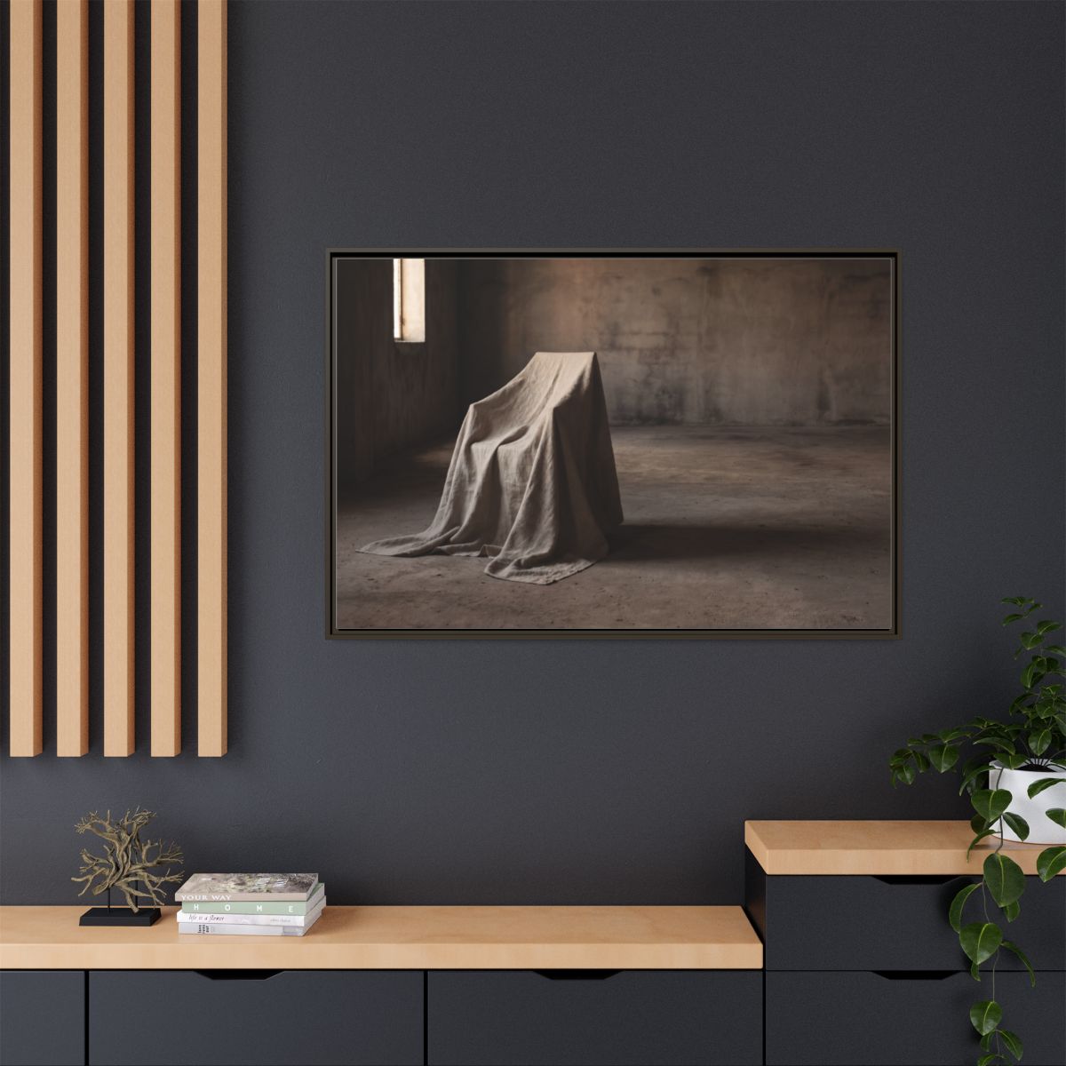 Matte Canvas, Framed - Wabi-Sabi Room — Espresso / 1.25"
