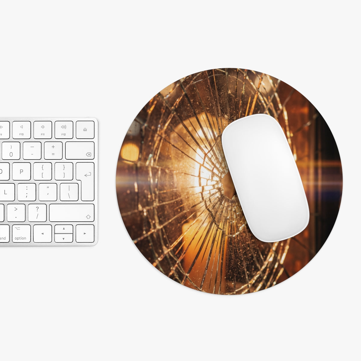 Mouse Pad - Fractured Light Moody Amber Art | Echovira...