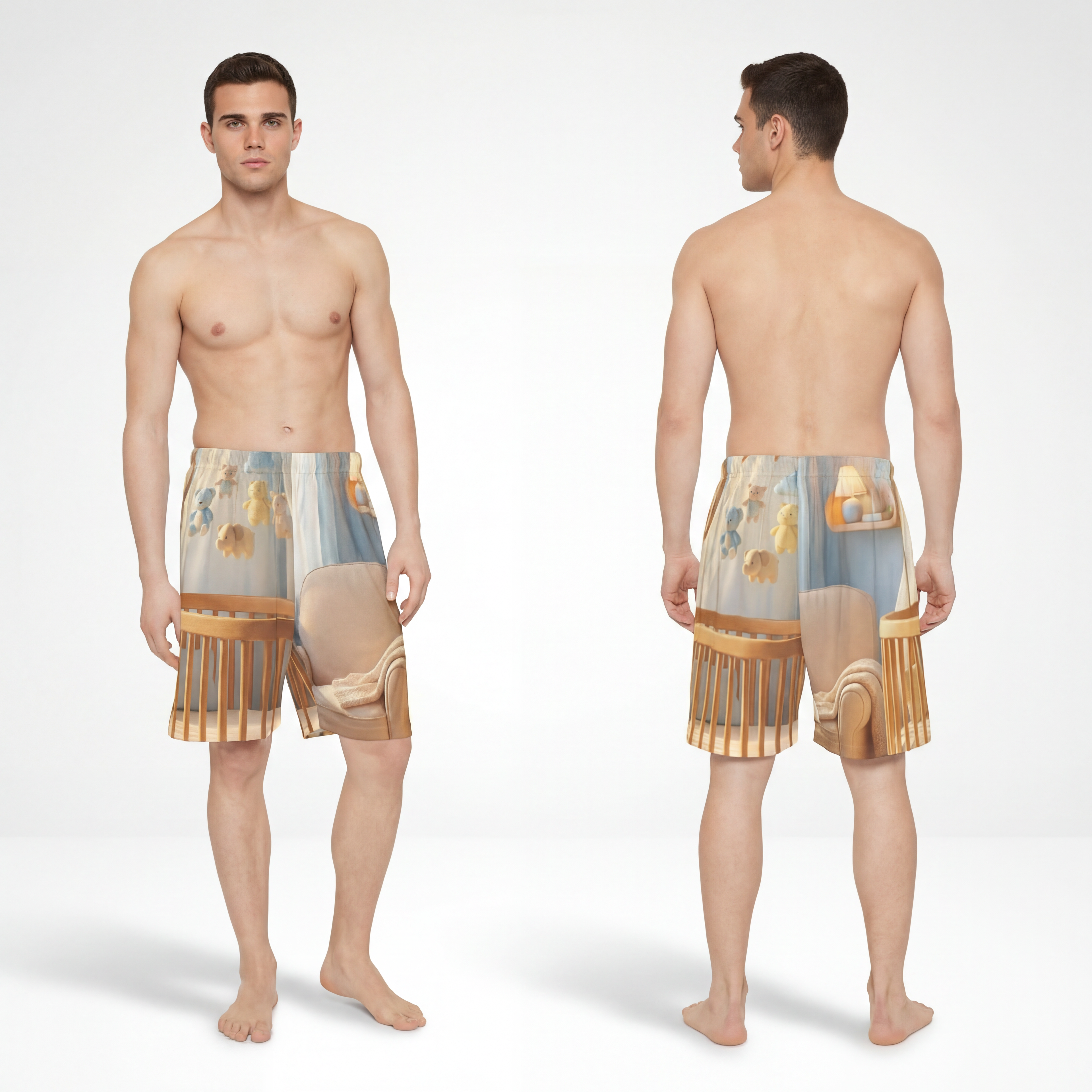 Pastel Blue Men's Sports Shorts - Calm Vibe