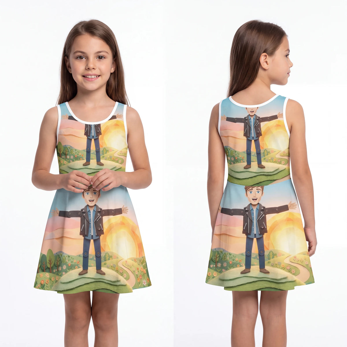 Girls' Sleeveless Sundress - Sunny Meadow | Echovira Gallery
