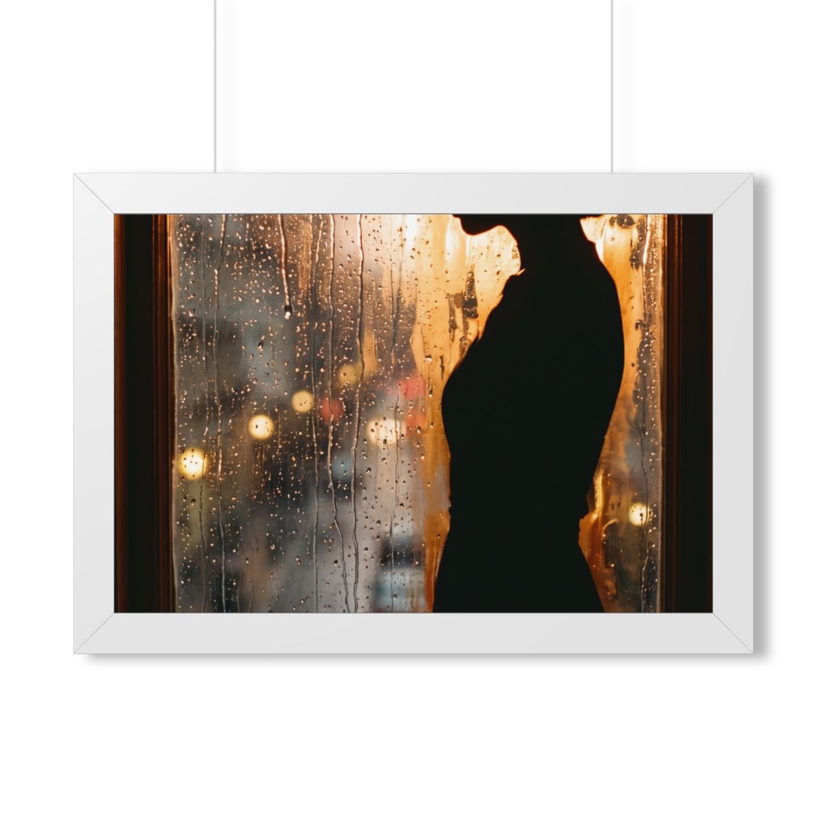 Framed Horizontal Poster - Twilight Rain — White (14×11... |...