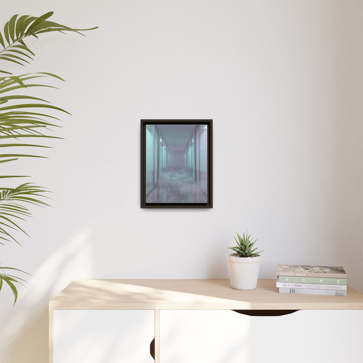 Matte Canvas, Framed - Liminal Corridor Fog Art Print —... |...