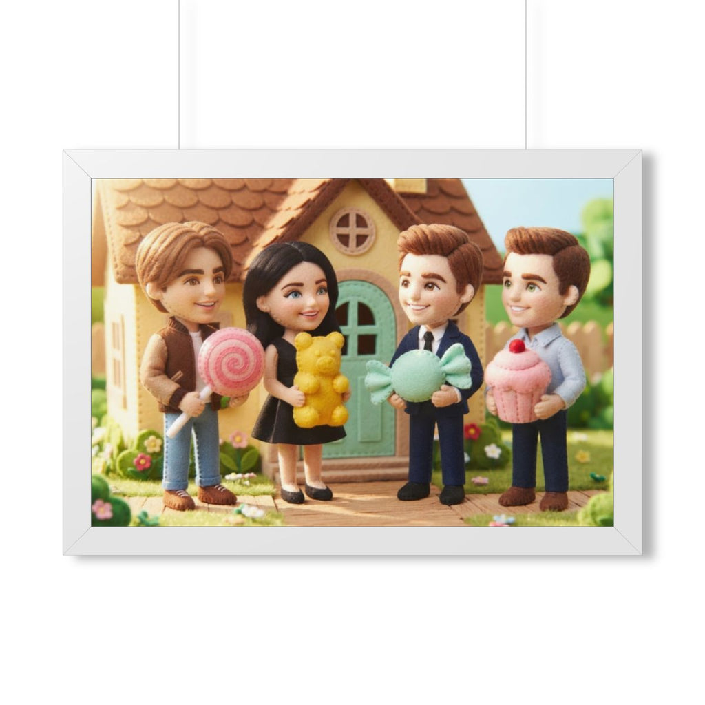 Framed Horizontal Poster - Felt Sweet Cottage — White... |...