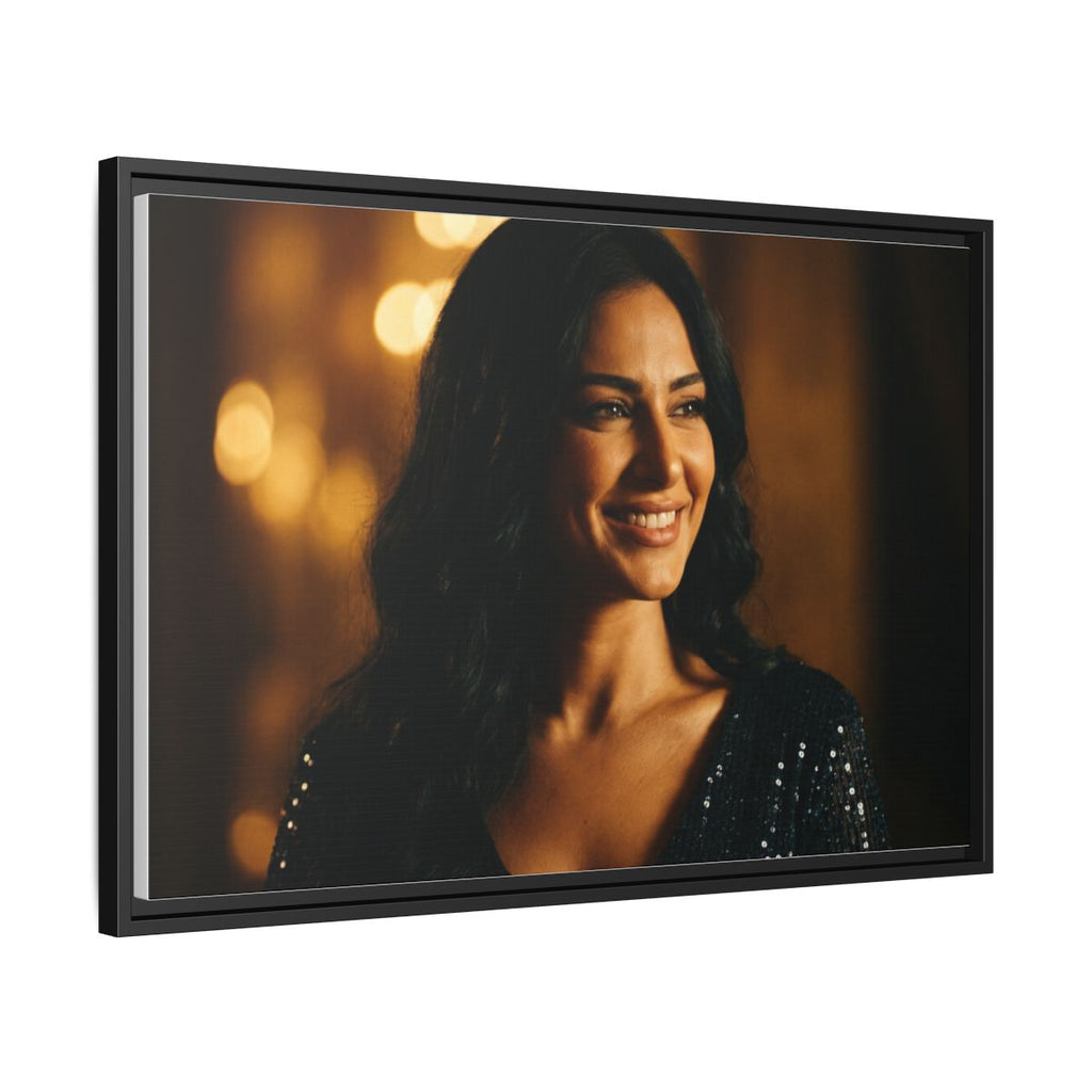 Framed Canvas Art - Golden Glamour — Black / 1.25"