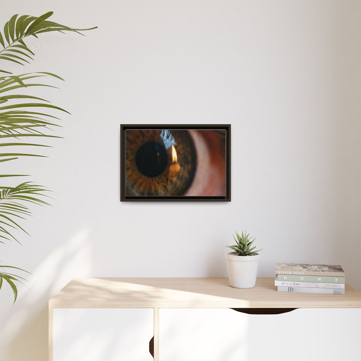 Matte Canvas, Framed - Amber Iris Reflection Fine Art Print...