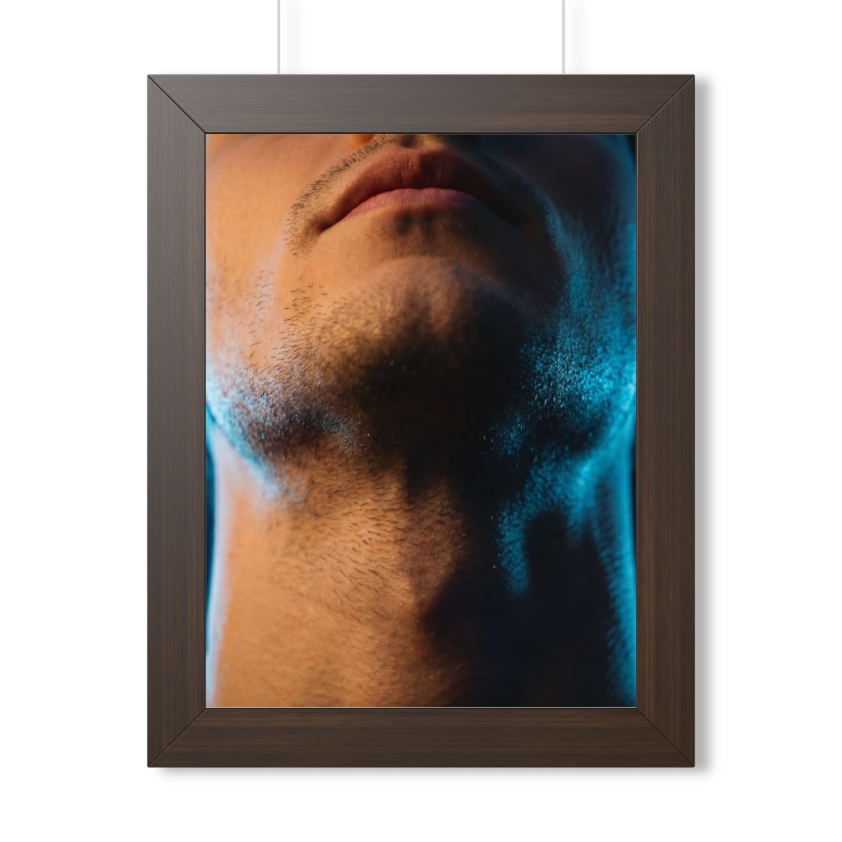 Framed Vertical Poster - Neon Horizon Portrait — Walnut... |...