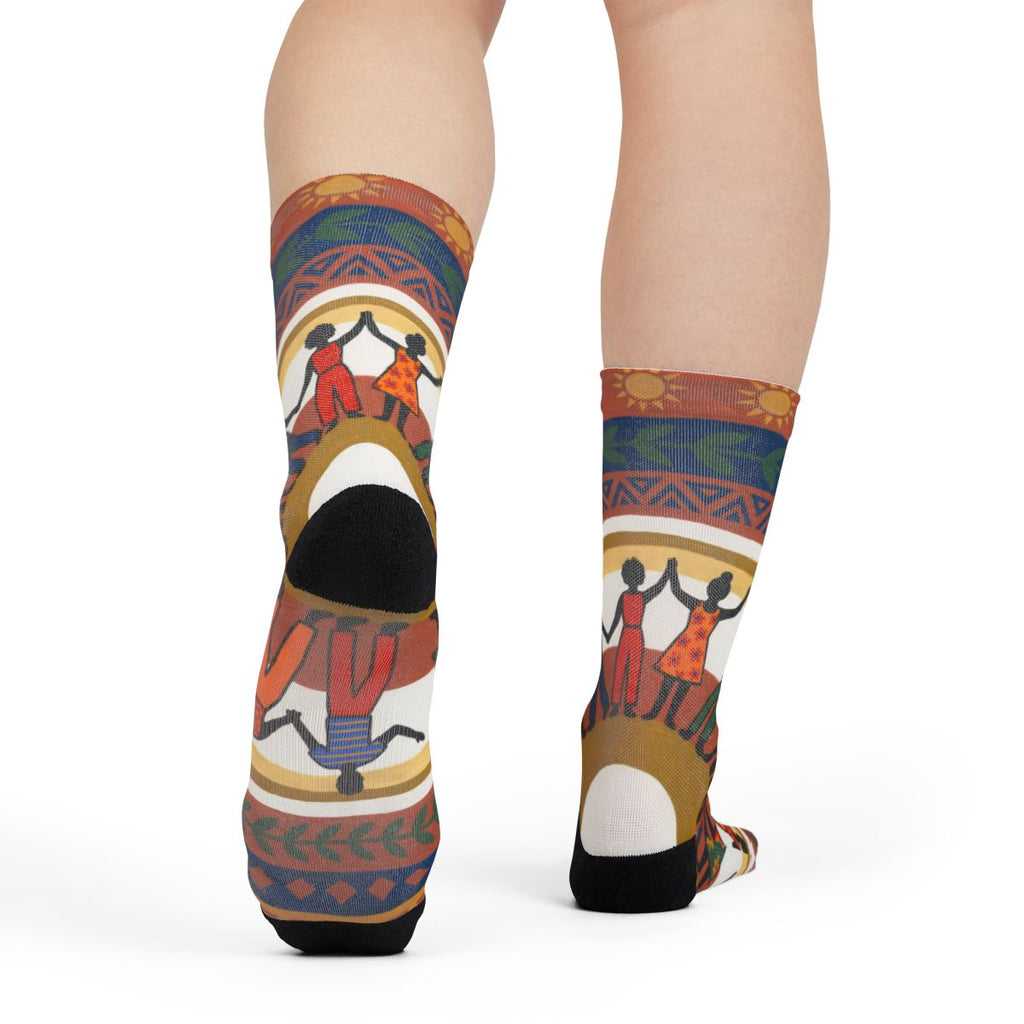 Sublimation Crew Socks - Unity Mandala Folk Art | Echovira...