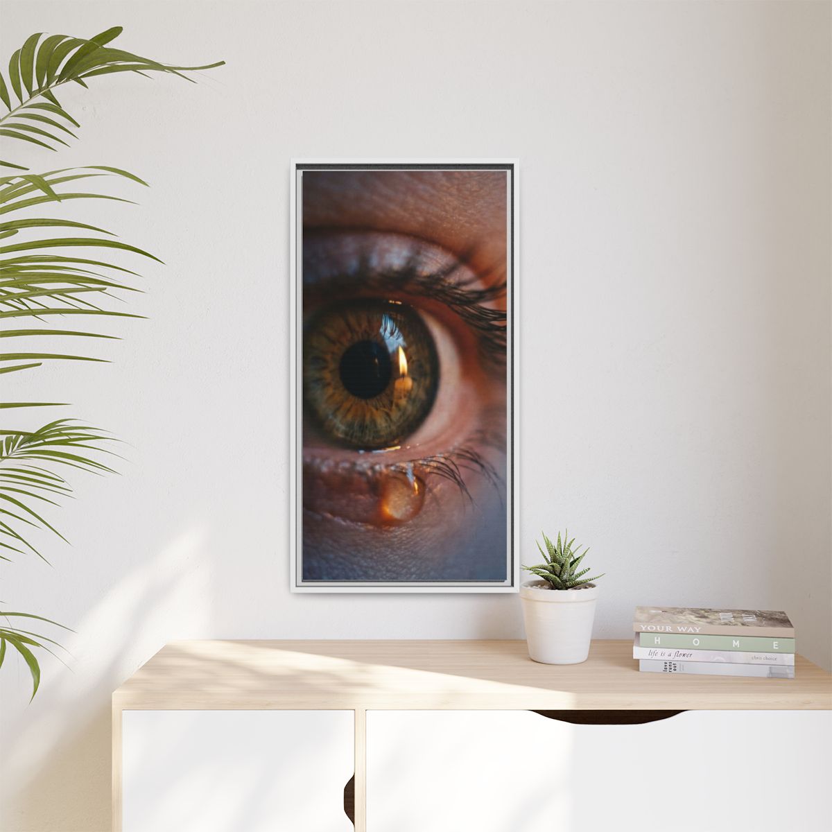 Matte Canvas, Framed - Amber Iris Reflection Fine Art Print...