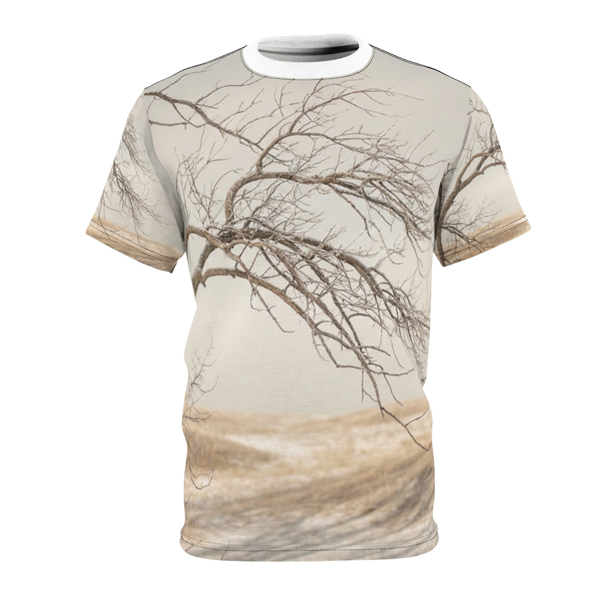 Unisex Cut & Sew Tee - Silent Branches Winter Landscape Art...