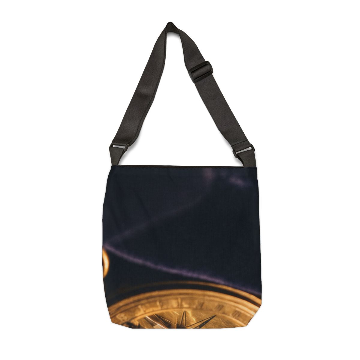 Adjustable Tote Bag with Vintage Brass Sundial