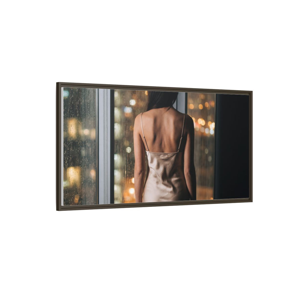 Framed Canvas - Midnight Rain Masterpiece — Espresso / 1.25"