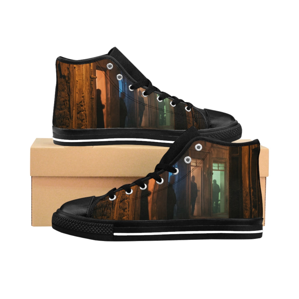 Women's Classic Sneakers - Shadowed Alleyway Mystery Art......