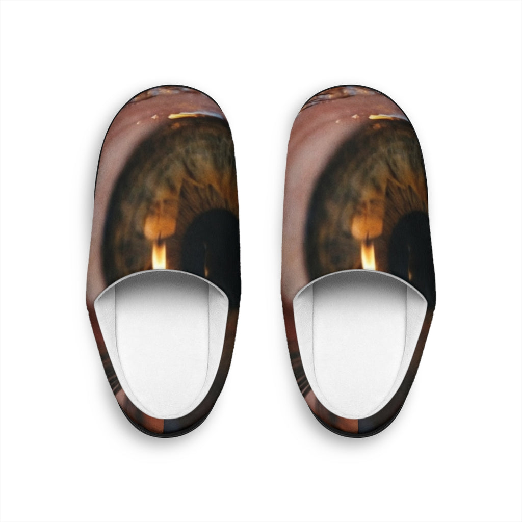 Men's Indoor Slippers - Amber Iris Reflection Fine Art Print...