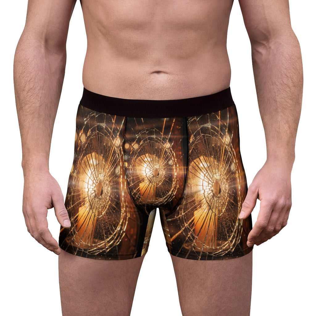 Men's Boxer Briefs - Shattered Amber Glow Aesthetic Art |...
