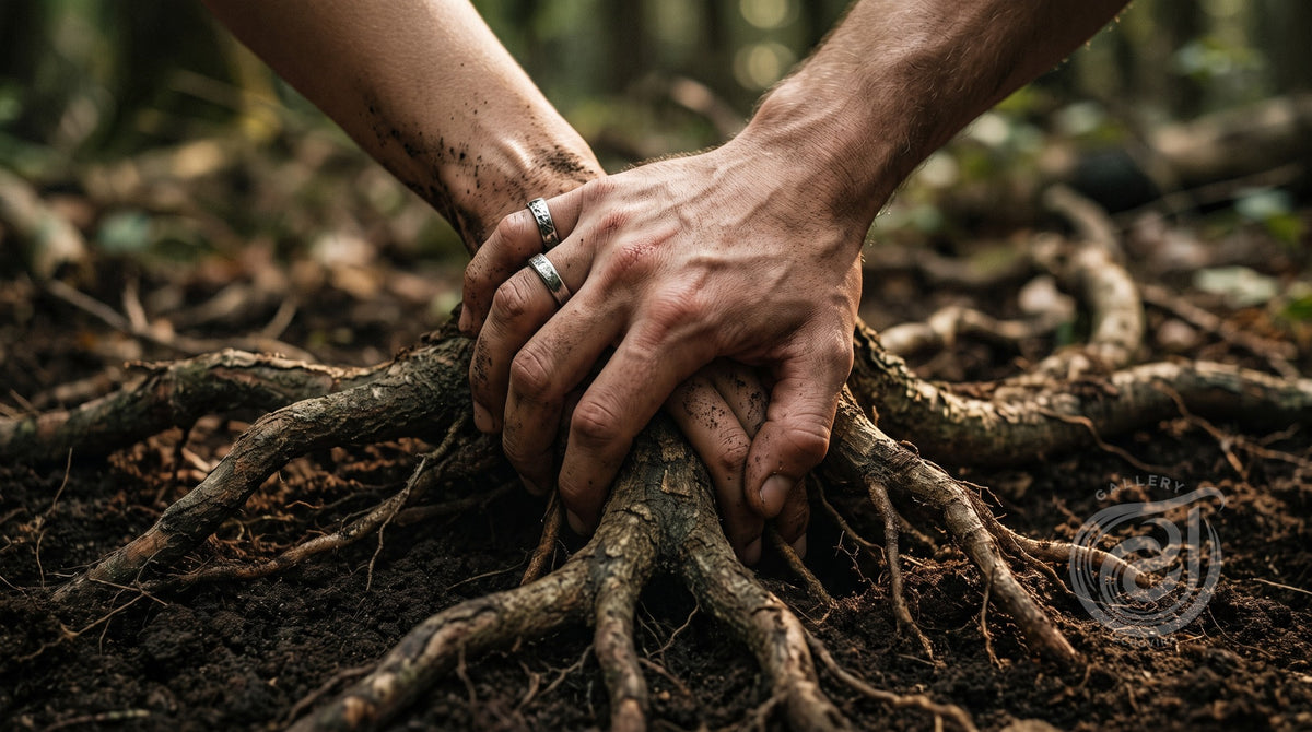 Digital Art Download Hands and Roots Forest Art