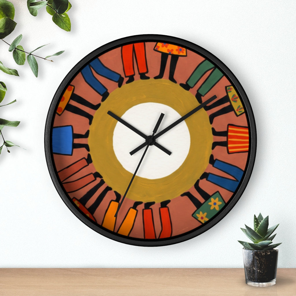 Wall Clock - Unity Mandala Folk Art | Echovira Gallery