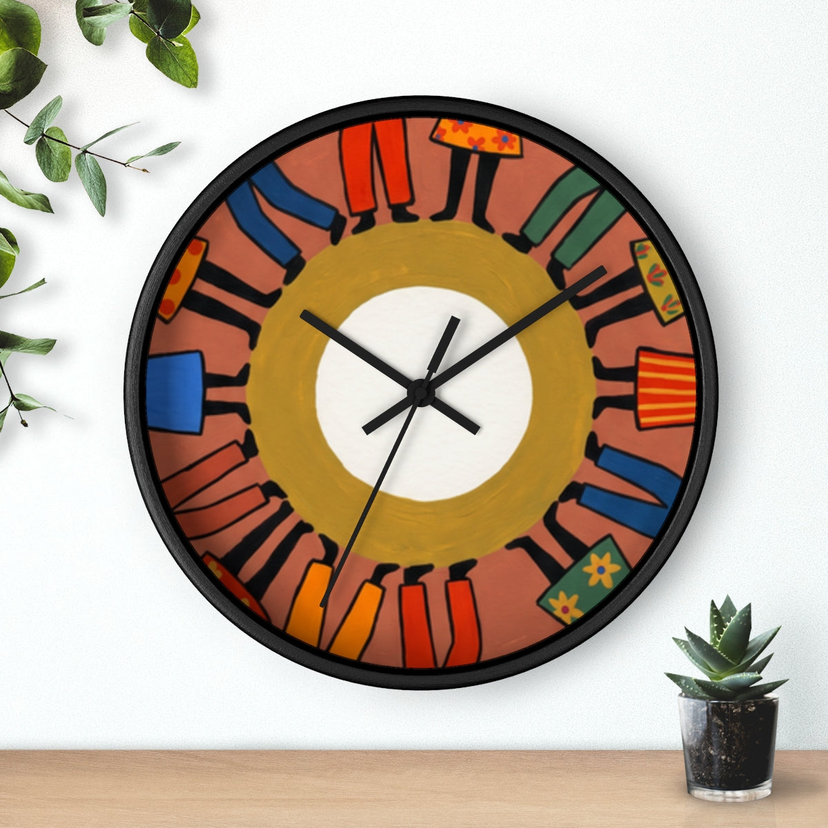 Wall Clock - Unity Mandala Folk Art | Echovira Gallery