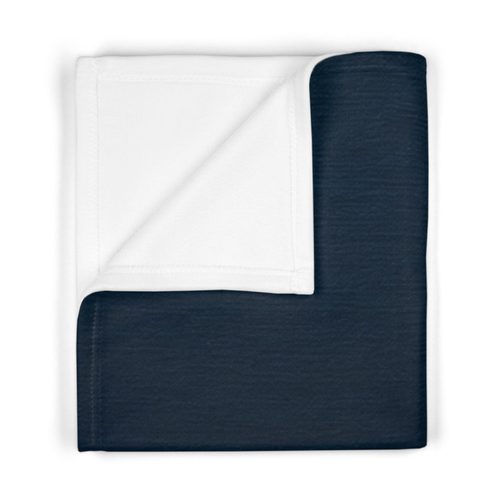Navy Minimalist Soft Fleece Baby Blanket
