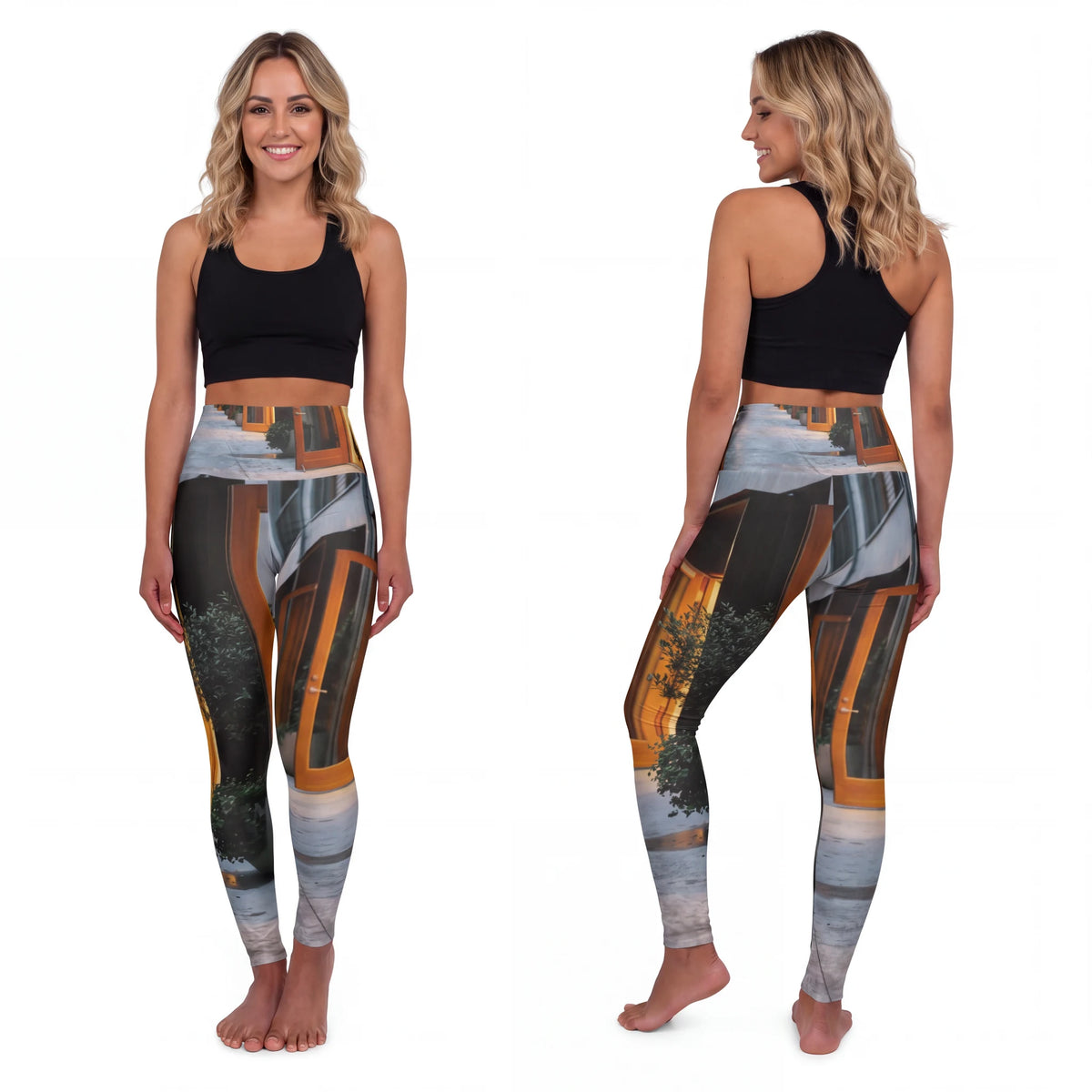 High Waisted Yoga Leggings - Twilight City | Echovira...